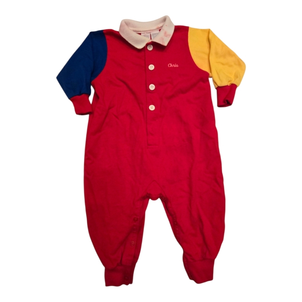 Lands' End Primary Colors Polo Collar Onesie